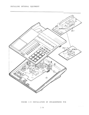 Page 110INSTALLING OPTIONAL EQUIPMENT
FIGURE 2-33 INSTALLATION OF SPEAKERPHONE PCB
2-58 