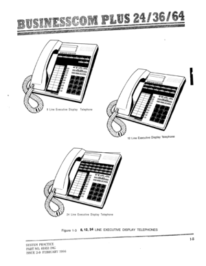 Page 108 Line Executive Display Telephone
24 Line Executive Display Telephone
Figure 1-3 LINE EXECUTIVE DISPLAY TELEPHONES 