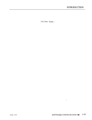 Page 260INTRODUCTION
Issue 1-O
 For Sour  
 CONFIGURATION  