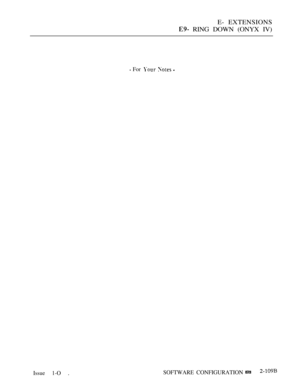 Page 369E- EXTENSIONS
 RING DOWN (ONYX IV)
 For   
Issue 1-O .SOFTWARE CONFIGURATION 