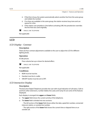 Page 215LCD2-185
Chapter 2 - Features and Operation
