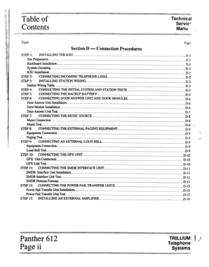 Page 4Table of 
Contents Technical 
Servic- 
Manu : _ ..................... ..-..- .................................................... -- ................................ . . 
............... 
... . ......... . . ........... -.** .................... ......... . . . ......... ....... -. ......................................... ... . . ... -. ............................................................. 
-. . . . ... . ........................................................