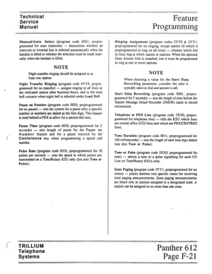 Page 54Technical 
Service Feature 
Manual Programming 
:::::::: :‘.::::::::::::::::::::::::::: :::::::::::::: ::::: ::::: :::: :::: :::::::: ::::: ::::::::::::::::::::: . . . . . . . . . . . . . . . . . . . . . . . . . . . . . . . . . . . . . . . . . . . . . . . . . . . . . . . . . . . . . . . . . . . . . . . . . . . . . . . . . . . . . . . . . . . . . . . . . . . . . . . . . . . . . . . . . . . . . . 
..................................................... ..* . . . . . . . . . . . . . . . . . . . . . . . . . ....