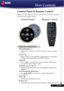 Page 1515... English
Using the Control Panel
Power/Standby
Refer to the “Power On/Off the Projector” section on pages
11-12.
Source
Press “Source” to choose RGB, Component-p, Component-i,
S-Video, Composite Video and HDTV sources.
Menu
Press “Menu” to launch the on screen display (OSD) menu.
To exit OSD, press “Menu” again.
Keystone / 
Adjusts image distortion caused by tilting the projector (±8
degrees).
Four Directional Select Keys
Use to select items or make adjustments to
your selection.
Enter
Confirm...