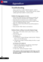 Page 2626English ...
Appendices
Problem: No image appears on screen.
Ensure all the cables and power connections are correctly and
securely connected as described in the “Installation” section.
Ensure the pins of connectors are not crooked or broken.
Check if the projection lamp has been securely installed. Please
refer to the “Replacing the lamp” section.
Make sure you have removed the lens cap and the projector is
switched on.
Ensure that the “Hide” feature is not turned on.
Problem: Partial, scrolling...