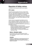 Page 51
5English

Appendices

Regulation	&	Safety	notices
This	appendix	lists	the	general	notices	of	your	projector.	
FCC notice 
This device has been tested and found to comply with the 
limits for a Class B digital device pursuant to Part 5 of the 
FCC rules. These limits are designed to provide reasonable 
protection against harmful interference in a residential 
installation. This device generates, uses and can radiate radio 
frequency energy and, if not installed and used in accordance 
with the...