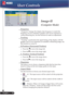 Page 22Image-II
(Computer Mode)
 Frequency
  “Frequency”changes the display data frequency to match the  
  frequency of your computer’s graphic card. If you experience a  
  vertical ﬂickering bar, use this function to make an adjustment.
 Tracking
  “Tracking” synchronises the signal timing of the display with the  
  graphic card. If you experience an unstable or ﬂickering image, use  
  this function to correct it.
  H.Position (Horizontal Position)

Press the  to move the image left. 
Press the  to move...