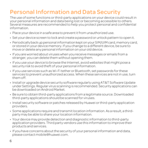 Page 116
Personal Information and Data Security
The use o
your p
Several measures are recomm yo
info
