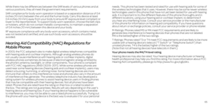 Page 37For Your SafetyFor Your Safety6465
While there may be differences between the SAR levels of various phones and at various positions, they all meet the government requirements . 
SAR compliance for body-worn operation is based on a separation distance of 0 .4 inches (10 mm) between the unit and the human body  . Carry this device at least 0 .4 inches (10 mm) away from your body to ensure RF exposure level compliant or lower to the reported level . To support body-worn operation, choose the belt clips or...