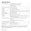 Page 71Specifications
63
Specifications Note: Talk time and idle time are based on ideal working environments. 
Use of certain phone functions and network conditions can reduce 
battery life and talk/idle time.
Handset Standards
UMTS/HSPA: 850 MHz, 1900 MHz
GSM/EDGE: 850 MHz 1900 MHz
HSDPA: 3.6 MBps
Dimensions 
(H×W×D) 4.48" x 2.38" x 0.44"
Weight 3.24 oz. (with battery)
Display 2.4" 262K TFT color screen
Camera 2.0 megapixels, supports images up to 1600 x 1200 pixels
Video captureUp to 15fps...