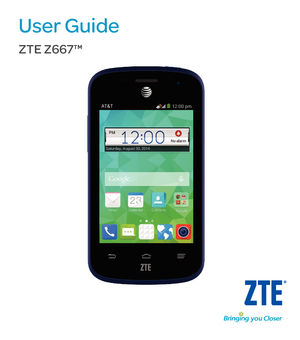 Page 1User Guide
ZTE Z667™ 