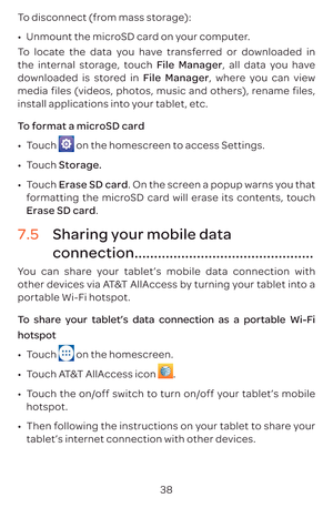 Page 4138
T
009A0016
Unmoun
T
the inF, all da
downloaded is stF, wher
media files \(videos, phot
inst
T
009A0016 T
 on the homescr
009A0016 T Storage.
009A0016 T E. O
f
E.
7.  Sharing your mobile da
connection ..............................................
Y
other de
por
T
ho
009A0016T
 on the homescr
009A0016 T
.
009A0016 T
hotspot
009A0016 Then f
t 