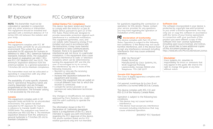 Page 13AT&T 3G MicroCell™ User Manual | Other
2425
FCC Compliance
United States FCC Compliance
This device has been tested and found 
to comply with the limits for a Class B 
digital device, pursuant to part 15 of the 
FCC Rules. These limits are designed to 
provide reasonable protection against such 
interference in a residential installation. 
This equipment generates, uses, and 
can radiate radio frequency energy. If not 
installed and used in accordance with 
the instructions, it may cause harmful...