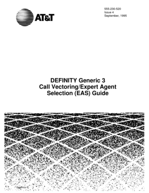 Page 1555-230-520
Issue 4
September, 1995
DEFINITY Generic 3 
Call Vectoring/Expert Agent 
Selection (EAS) Guide
Graphics © 
Table of Contents 