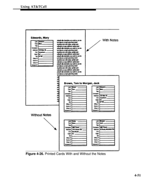 Page 144Using AT&TCall
Figure 4-26. Printed Cards With and Without the Notes
4-51 