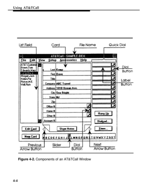 Page 97Using AT&TCall
Figure 4-2. Components of an AT&TCall Window
4-4 