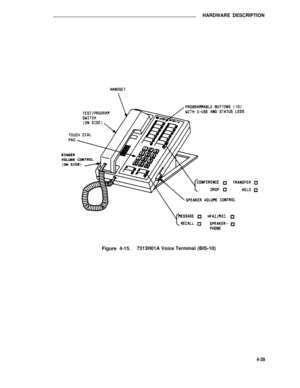 Page 489HARDWARE DESCRIPTION
Figure 4-15.7313H01A Voice Terminal (BIS-10)
4-39 