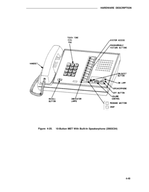 Page 499HARDWARE DESCRIPTION
Figure 4-20.
10-Button MET With Built-In Speakerphone (2993C04)
4-49 