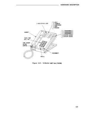 Page 501HARDWARE DESCRIPTION
Figure 4-21. 12-Button
MET Set (7203M)
4-51 