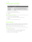 Page 122Sending contact information1. On the Contacts tab, do one of the following:To sendDo thisSomeone's contact
informationPress and hold the name of the contact (not the icon or photo), and then tap  Send contact as vCard.Your contact
informationPress and hold  My profile, and then tap  Send my
profile .
2.Choose how you want to send the vCard.
3. Select the type of information you want to send.
4. Tap  Send .
Sending multiple contact cards
1. On the Contacts tab, tap  > Send contacts .
2. Select the...