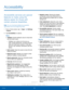 Page 10195Accessibility
Settings
Accessibility
Accessibility services are special 
features to make using the 
device easier for those with 
certain physical disabilities. 
Note : You can download additional accessibility 
applications from the Google Play Store.
1.
 F

rom a Home screen, tap 
 Apps >  Settings  
> Device .
2.
 T

ap Accessibility for options:
Vision
• TalkBack: Speak feedback aloud to help blind 
and low-vision users.
 -TalkBack can collect all of the text you 
enter, except passwords,...