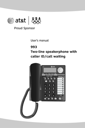 Page 1
User’s manual
993 
Two-line speakerphone with 
caller ID/call waiting 