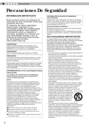Page 118Para comenzar
2
 Precauciones De Seguridad 
