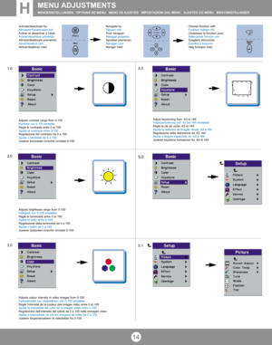 Page 1314
H
Activate/deactivate by:
Aktivieren/Deaktivieren mit:
Activer et désactiver à l‘aide:
Activar/desactivar pulsando:
Attivare/disattivare premendo:
Ativa/Desativa com:
Aktiver/deaktiver med:Navigate by:
Steuern mit:
Pour naviguer:
Navegar pulsando:
Spostasi premendo:
Navegar com:
Naviger med:Choose function with:
Funktion wählen mit:
Choisissez la fonction avec:
Seleccionar función con:
Scegliere lafunzione:
Escolha a funçcom:
Velg funksjon med:
Adjusts contrast range from 0-100
Kontrast von 0-100...