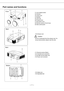 Page 8
 



!
7
Part names and functions
(1) Lens release button
(2) Indicator
(3) Lamp cover
(4) Speaker
(5) Lens cap
(6) Projector lens
(7) Decorative cover
(8) Remote receiver (Front & top)
(9) Side control panel
(10) Exhaust vent
Caution
Hot air is exhausted from the exhaust vent. Do
not put heat-sensitive objects near this side.
(11) Remote receiver (Back)
(12) Terminals and connectors
(13) Air filter and air-intake vent
(14) Power cord connector
(15) Safety lock
(16) Adjustable feet...