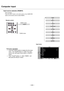 Page 2928
RGBHV
HDMIComputer1Computer2
RGBHV
SCART
0(186(/(&7
HDMI
VGA 1
VGA 2
RGBHV
SCART
Computer input
Input source selection (RGBHV)
Direct operation
Press the INPUT button on the side control or the COMPUTER
button on the remote control to select RGBHV.
Remote control
Input menu
Full menu operation
Press the F.MENU button to display the full screen
menu. Use the
·ibuttons to select the input
source icon and press the
ybutton or SELECT
button.
Press the·ibuttons to select RGBHV, and
then press the...