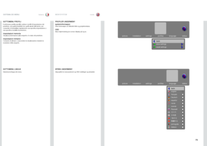 Page 7373
italianonorskSISTEMA DEI MENU
MENYSYSTEM
PROFILER UNDERMENY
systeminformasjon
Viser informasjon om tilkoblet kilde og projektorstatus .
OSDSkrur skjermvisning (on screen display) på og av .
back
store settings
recall settings
picture installation settings profiles language status
picture installation settings profiles language status
back
english
français
Deutsch
español
norsk
svensk
Русский
à´	¯
ÔŠ   .¤

_j¤
português
italiano
SPRÅK UNDERMENY
Velg språk for menysystemet og OSD meldinger...