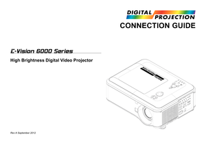 Page 17CONNECTION GUIDE
E-Vision 6000 Series
High Brightness Digital Video Projector
LENS SHIFTZOOM
–FOCUS+
MENU
ENTER RETURN
SOURCE
POWER WARNING
LAMP1LAMP2AUT
O
Rev A September 2012  