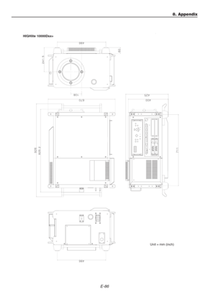 Page 86E-86
Unit = mm (inch)
8. Appendix
HIGHlite 10000Dsx+ 