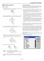 Page 44E-44
ENTER
ENTER
ENTER
MENU/ADDRESS
1 Basic Menu Operation
Using the Menus
1. Press the MENU button on the remote control or the Projector cabinet
to display the Basic, Advanced or Custom Menu.
Customizing the Menu
The Custom menu can be customized to meet your requirements.
Selecting a menu item from the Custom Menu Edit list, allows
you to custom tailor the menu items to your needs.
1. Select Custom Menu Edit to display the Custom Menu Edit screen.
2. Use the SELECT 
G or H buttons to highlight your...