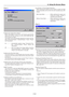 Page 62E-62
[Page 3]
Enabling Auto Adjust [Auto Adjust]
When Auto Adjust is set to On, the Projector automatically
determines the best resolution for the current RGB input sig-
nal to project an image.
The image can be automatically adjusted for position and sta-
bility; Horizontal Position, Vertical Position, Clock, Phase
and Resolution.
On............... Automatically adjusts image Horizontal Posi-
tion, Vertical Position, Clock, Phase and
Resolution.
Off ............... User can adjust the image display...