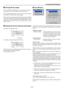 Page 37E-37
1 Turning Off the Image
Press the MUTE PICTURE button to turn off the image for a
short period of time. Press again to restore the image.
Press the MUTE OSD button to turn off the on-screen display.
Press again to restore the on-screen display.
NOTE: You can also turn off the on-screen display forcibly by pressing and holding
CTL and then pressing MUTE OSD (Forced On-Screen Mute Mode) ; doing this
again restores it. In this case any adjustment will still change the projectors memory
settings. This...