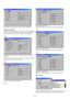 Page 74E-74
Signal Type, Video Type, Sync Type, Interlace, Direct Key
Projector Information
Displays the information for your Projector such as Remaining
Lamp Time, Lamp Hour Meter, Projector Usage, Projector ID,
version number and others. This dialog box has five pages.
Page 1
Remaining Lamp Time, Lamp Hour Meter, Projector Usage, Pro-
jector ID
NOTE: Nothing is displayed on the item, “Serial Number”. Please confirm the serialnumber on label attached on the projector itself.
Page 2
Version...