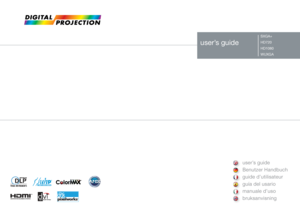 Page 1user’s guide
Benutzer Handbuch
guide d’utilisateur
guía del usario
manuale d’uso
bruksanvisning
SXGA+
HD720
HD1080
WUXGA
user’s guide
dnx
COMPATIBLE
dnx
COMP ATIBLE
dnx       