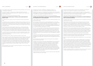 Page 8englishdeutsch francais
8
SAFETY & WARNINGS
Do not operate the projector outside its temperature and humidity specifications, as this may result 
in overheating and malfunctioning.
Only connect the projector to signal sources and voltages as described in the technical 
specification. Connecting to unspecified signal sources or voltages may lead to malfunction and 
permanent damage of the unit.
Allow the unit to cool down for 60 minutes before lamp change.
INFORMATION AND WARNING ABOUT POTENTIAL HEALTH...
