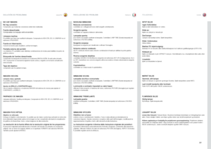 Page 77españolitaliano norsk
77
SOLUCIÓN DE PROBLEMASRISOLUZIONE DEI PROBLEMI
FEILSØKING
NESSUNA IMMAGINE
Nessuna connessione:
controllare se i collegamenti sono stati eseguiti correttamente .
Sorgente spenta: controllare se l’apparecchiatura è alimentata .
Lampada spenta: può essere necessario sostituire la lampada  . Controllare LAMP TIME (Durata lampada) nel 
sottomenu UTILITIES (Utilità) .
Sorgente sospesa: impegnare la sorgente per visualizzare e attivare l’immagine .
Schermo esterno notebook: dei PC...