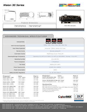 Page 2DIGITAL PROJECTION, INC. • 55 CHASTAIN ROAD, SUITE 115  KENNESAW, GA. 30144 • T: 770.420.1350 • F: 770.420.1360 • www.digitalprojection.comDIGITAL PROJECTION, LTD. • GREENSIDE WAY, MIDDLETON  MANCHESTER, UK. M24 1XX • T: +44.161.947.3300 • F: +44.161.684.7674 • www.digitalprojection.co.ukDIGITAL PROJECTION, CHINA • TOWER C, RM C1202, CAI FU JIA YUAN, NO. 19 XIA0 YING STREET, CHAOYANG  DISTRICT  BEIJING, PR CHINA 100101 • T: +86.10.58239771• F: +86 10 58239770DIGITAL PROJECTION,  ASIA • 16 NEW INDUSTRIAL...