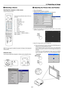 Page 343-3
3. Projecting an Image
x Selecting a Source
Selecting the computer or video source
Using the Remote Control
Press the Source/Number button (0-9) to se-
lect input.
1...... RGB 1 input
2...... RGB 2 input
3...... DVI (DIGITAL) input
4...... VIDEO input
5...... S-VIDEO input
6...... Viewer
7...... LAN
8...... SLOT 1
9...... SLOT 2
0...... Sequentially selects:
RGB1 (VIDEO) → RGB2 (S-VIDEO) →
RGB1 (VIDEO) ........
NOTE: If no input signal is available, the projector will display a blue...