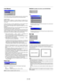 Page 41E – 35
Select either the RGB signal type or the Component signal type.
RGB ............. RGB signal
Component .. Composite signals such as Y/Cb/Cr, Y/Pb/Pr
NOTE: This feature is available on RGB 1 and 2 only.
Gain
This feature adjusts the input level of the signal. This must be done
to each color:R, G, and B.
Volume
This feature adjusts the volume of the audio output. Adjust the sound
corresponding to the slot.
Ref Adj
Keystone
This feature corrects the keystone (trapezoidal) distortion to make the
top...