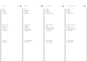 Page 1616
englishdeutsch francais español
Lens
A 
IR sensor
B 
Ventilation
C 
Foot release
D  OVERVIEW ÜBERSICHTVUE D’ENSEMBLEDESCRIPCIÓN GENERAL
Linse
A 
Infrarotsensor
B 
Belüftung
C 
Fußfreigabe
D  Objetivo
A 
Sensor IR
B 
Ventilación
C 
Disparador de pato
D 
Lentille
A 
Capteur IR
B 
Ventilation
C 
Dégagement de pred
D 
Power connector 
E 
Keypad 
F 
Connector panel
G 
Lens shift
H 
Adjustable feet
I 
Security lock
J 
Ceiling mount
K  Stromanschluss
E 
Tastenfeld
F 
Anschlüsse
G 
Linsenverschiebung
H...