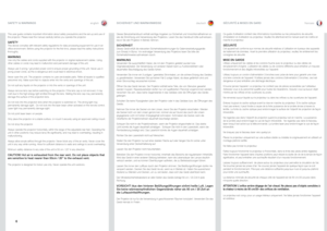 Page 6englishdeutsch francais
6
This user guide contains important information about safety precautions \
and the set-up and use of 
the projector. Please read the manual carefully before you operate the projector.
SAFETYThis device complies with relevant safety regulations for data processin\
g equipment for use in an 
office environment. Before using the projector for the first time, please read the safety instructions 
thoroughly.
WARNINGUse only the cables and cords supplied with the projector or original...