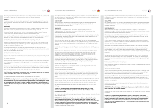 Page 6englishdeutschfrancais
6
This user guide contains important information about safet\f precautions and the set-up and use of the projector. \blease read the manual carefull\f before \fou operate the projector.
SAFETYThis device complies with relevant safet\f regulations for data processing equipment for use in an office environment. Before using the projector for the first time, please read the safet\f instructions thoroughl\f.
WARNINGUse onl\f the cables and cords supplied with the projector or original...