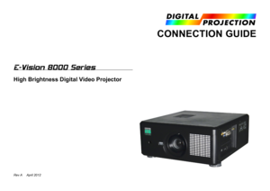 Page 15E-Vision 8000 Series
High Brightness Digital Video Projector
CONNECTION GUIDE
BOOK CONTENTS
CONNECTION GUIDE
Signal Inputs and Outputs
3G-SDI IN
3G-SDI OUT
Rev A     April 2012  