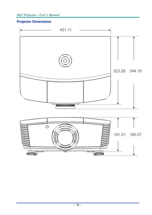 Page 85— 76 — 
Projector Dimensions 
 
   