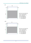 Page 30– 21 – 
XGA 
 
When W and H at 0% offset position 
The max. H up shift=Hx50% 
The max. H down shift=Hx10% 
The max. W shift=Wx5% 
When max. W shift is Wx5%  
max. H shift=Hx45% 
When max. H shift is Hx50%  
max. W shift=Hx0% 
 
1080P 
 
When W and H at 0% offset position 
The max. H up shift=Hx60% 
The max. H down shift=Hx20% 
The max. W shift=Wx5% 
When max. W shift is Wx5%  
max. H shift=Hx55% 
When max. H shift is Hx60%  
max. W shift=Hx0% 
    