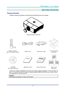 Page 10DLP Projector – User’s Manual 
— 1 — 
GETTING STARTED 
Packing Checklist 
Carefully unpack the projector and check that the following items are included:  
 
PROJECTOR WITH LENS CAP  
 
  
 
REMOTE CONTROL  
(WITH TWO AA BATTERIES) POWER CORD VGA CABLE (1.8M) TILT LAMP MODULE 
(OPTIONAL) 
   
 
CD-ROM  
(THIS USER’S MANUAL) 
WARRANTY CARD QUICK START CARD DUST FILTER 
(OPTIONAL)  
Contact your dealer immediately if any items are missing, appear damaged, or if the unit does not 
work. It is recommend that...